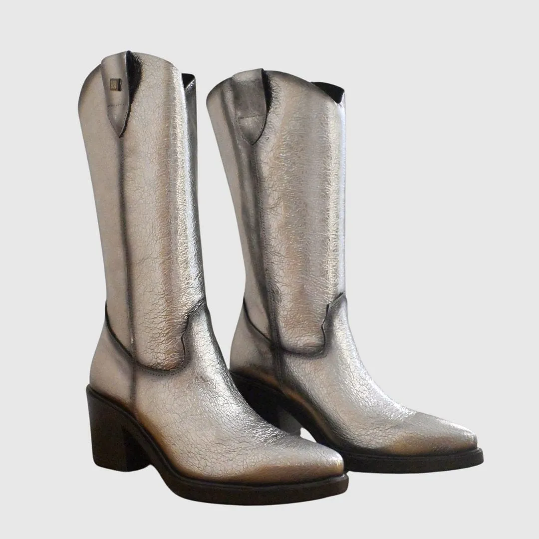Botas de caña alta plateadas | Jose Saenz