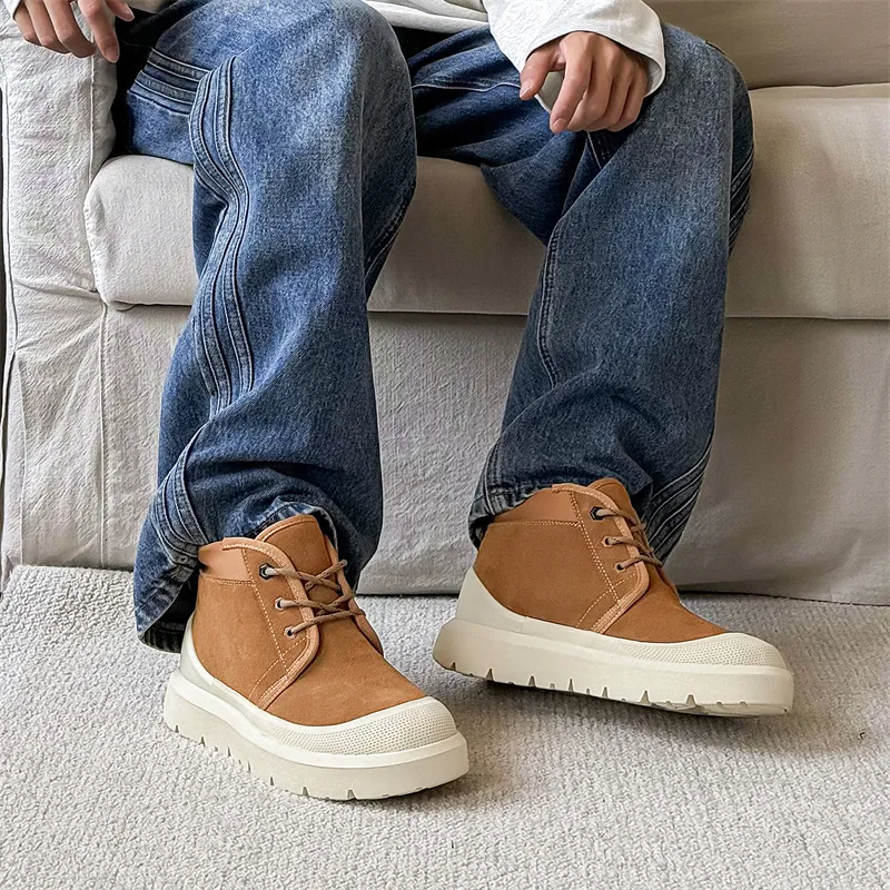 Botas de hombres 2024 nuevas zapatillas zapatillas tibias impermeables sin deslizamiento de zapatillas de tenis masculina botas 