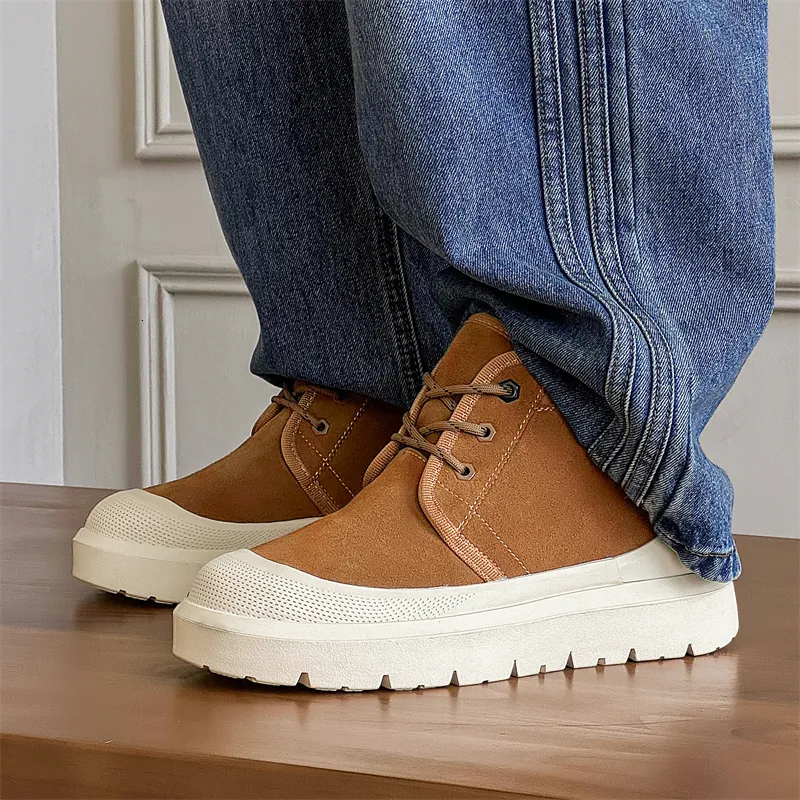 Botas de hombres 2024 nuevas zapatillas zapatillas tibias impermeables sin deslizamiento de zapatillas de tenis masculina botas 