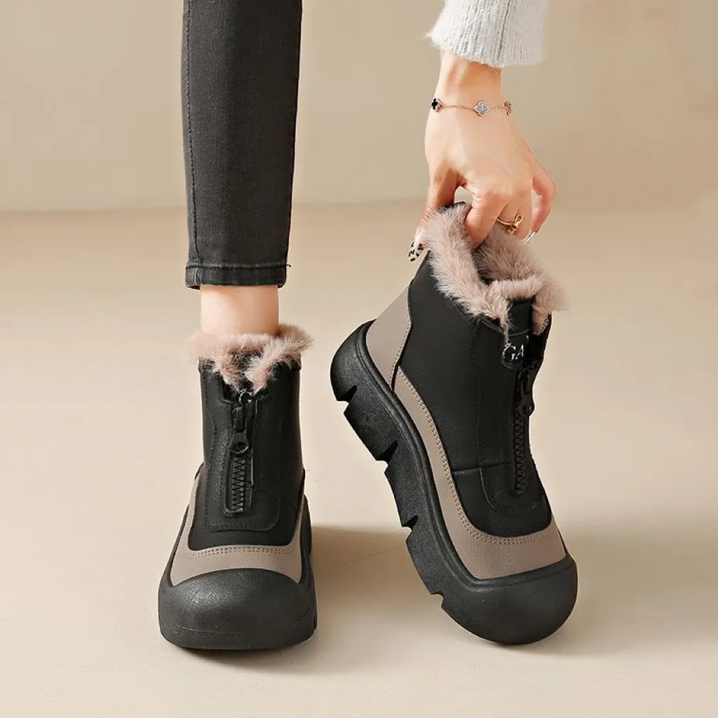 Botas martin con cremallera y suela gruesa