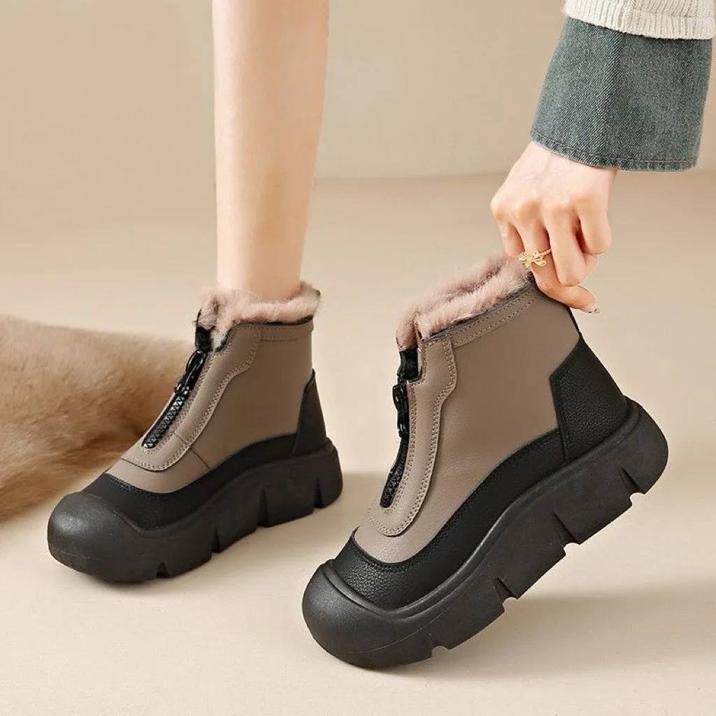 Botas martin con cremallera y suela gruesa