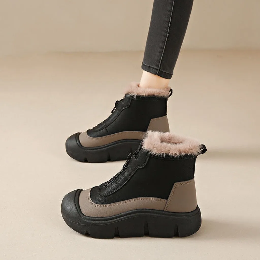 Botas martin con cremallera y suela gruesa