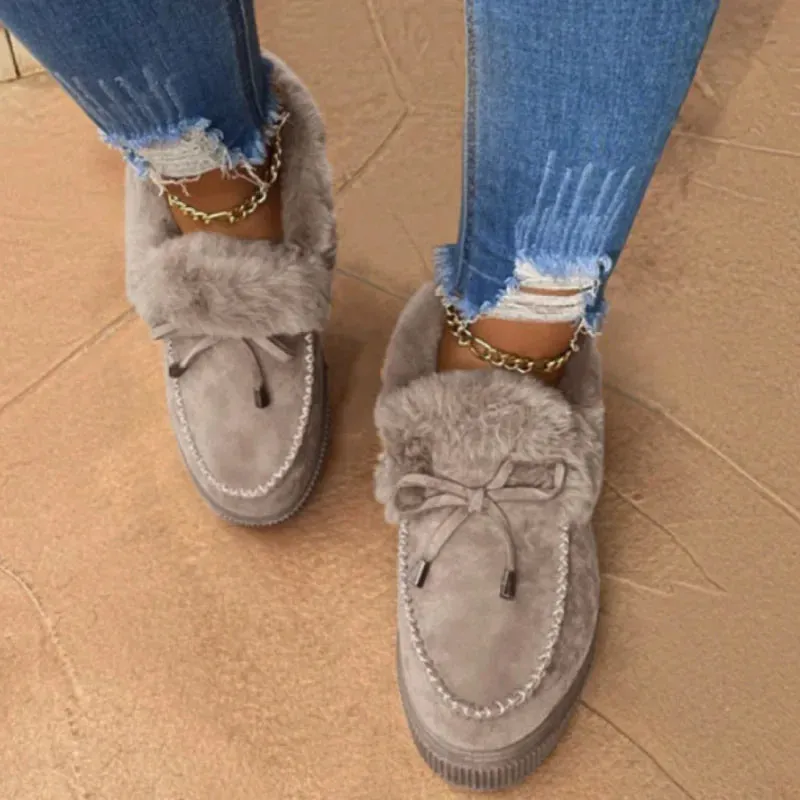 Botas peludas de Color liso para mujer