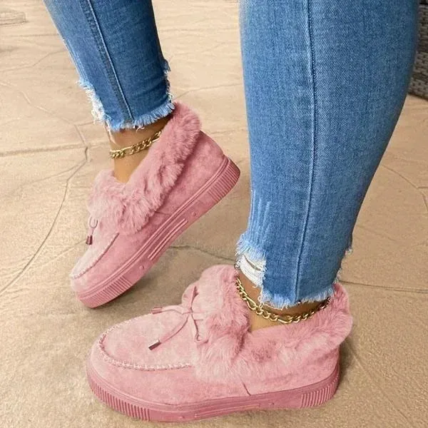 Botas peludas de Color liso para mujer