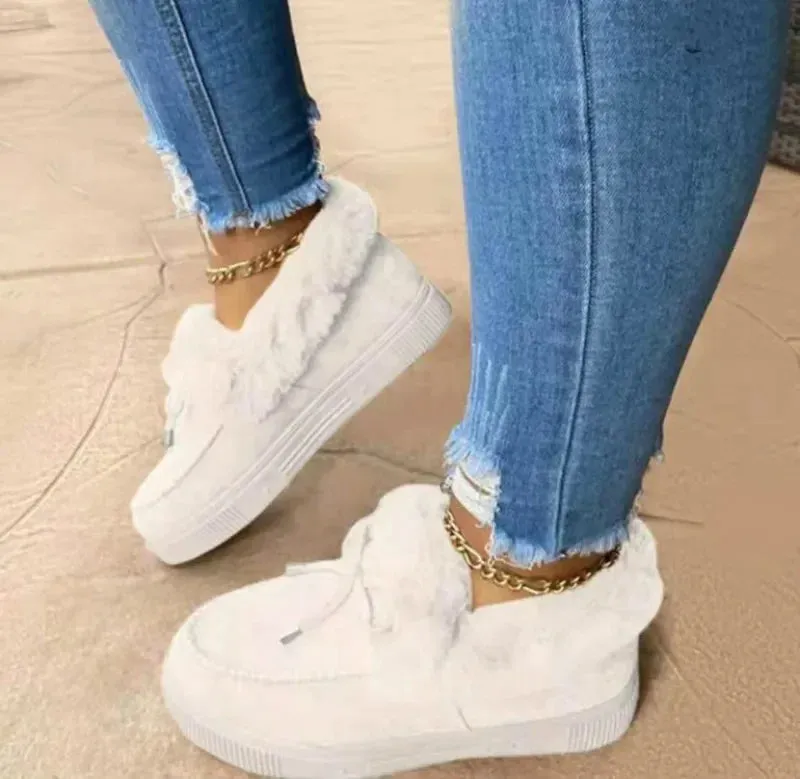 Botas peludas de Color liso para mujer