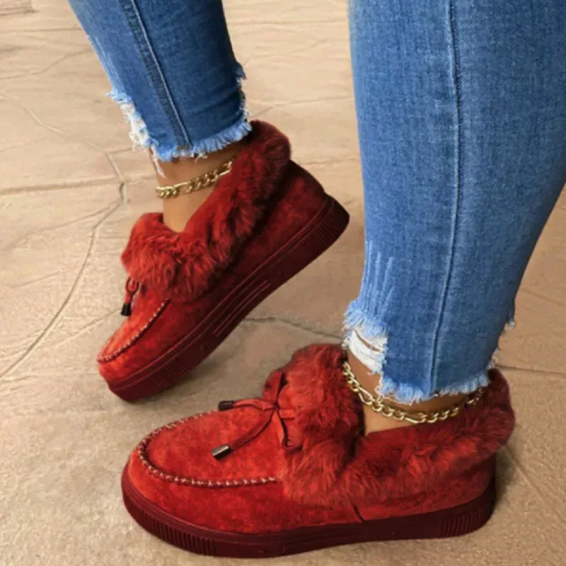 Botas peludas de Color liso para mujer