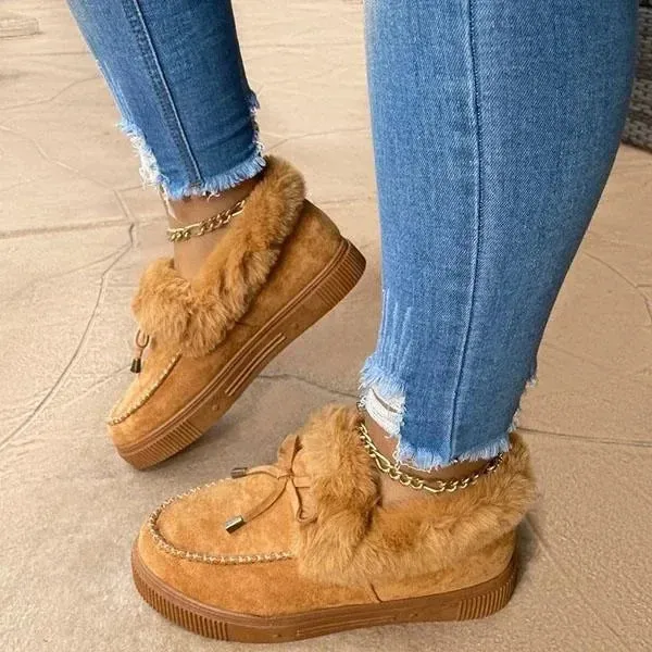 Botas peludas de Color liso para mujer