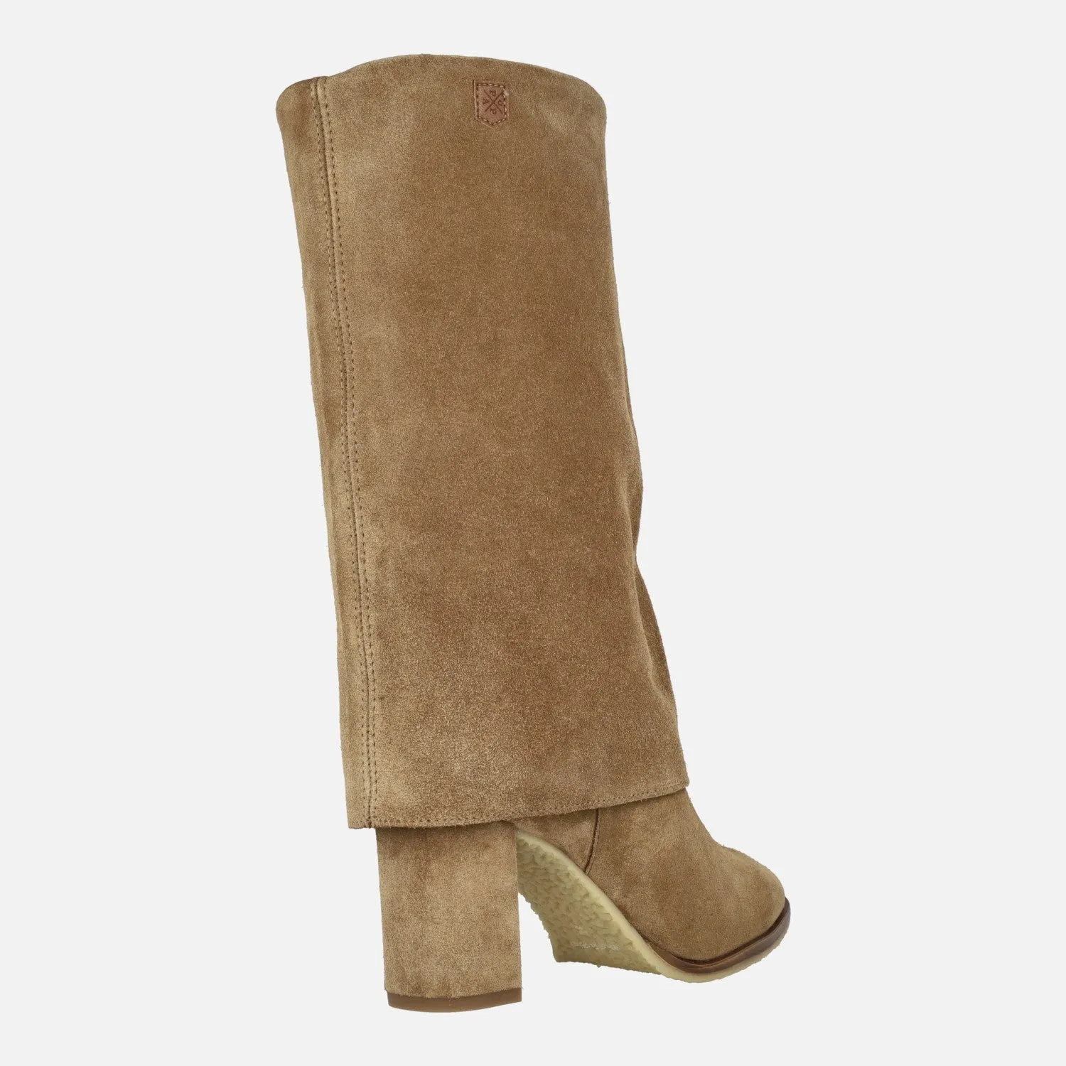 Botas Popa Demi en serraje cuero con tacón alto