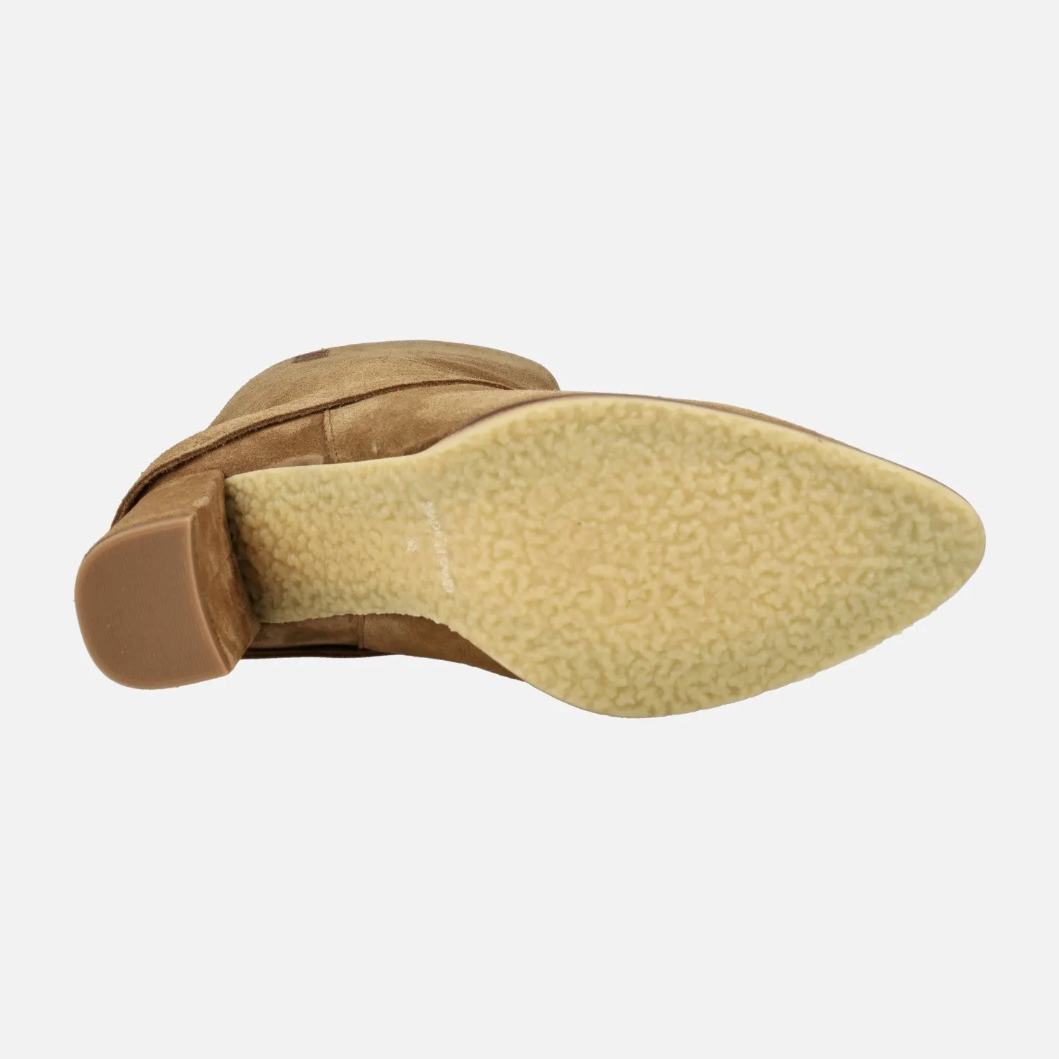 Botas Popa Demi en serraje cuero con tacón alto