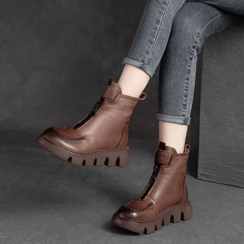Botas retro de piel suave