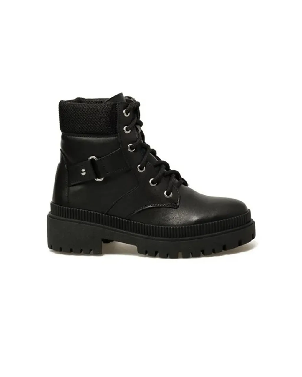 Botin Chunky Con Cordones Y Argolla Lateral Norma 13022