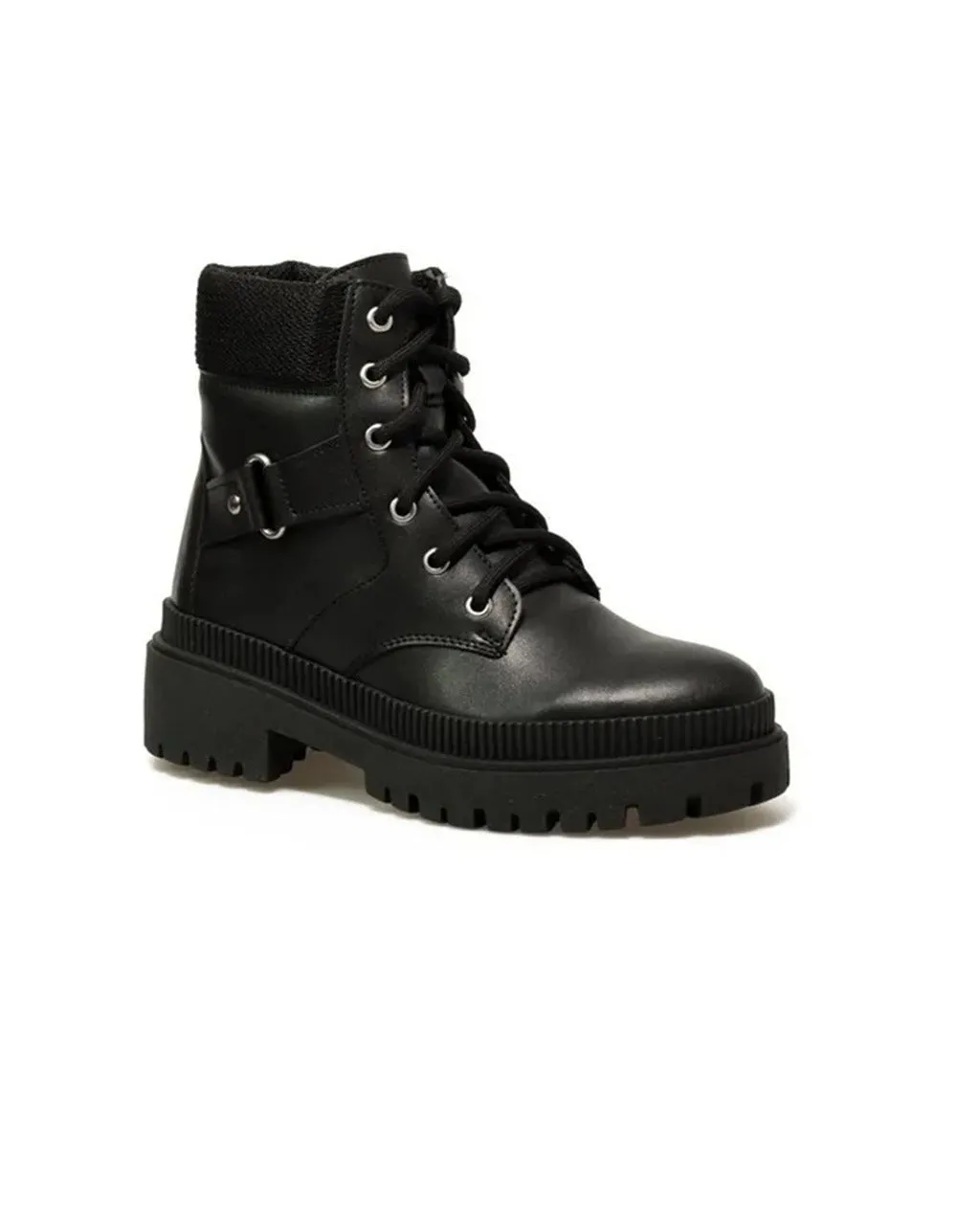 Botin Chunky Con Cordones Y Argolla Lateral Norma 13022