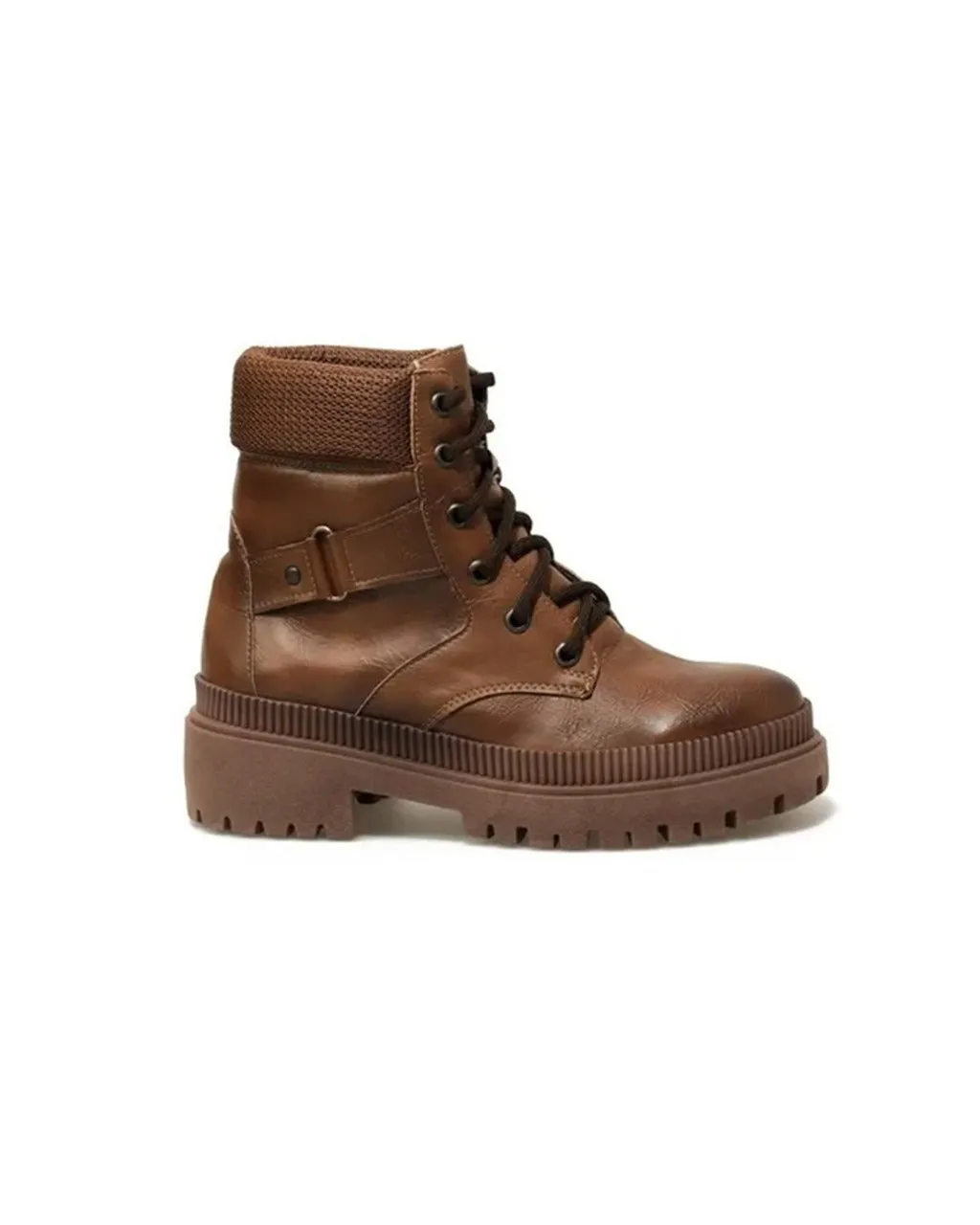 Botin Chunky Con Cordones Y Argolla Lateral Norma 13022