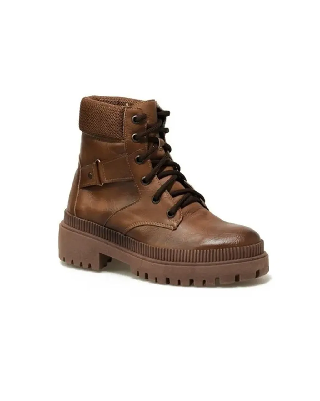 Botin Chunky Con Cordones Y Argolla Lateral Norma 13022