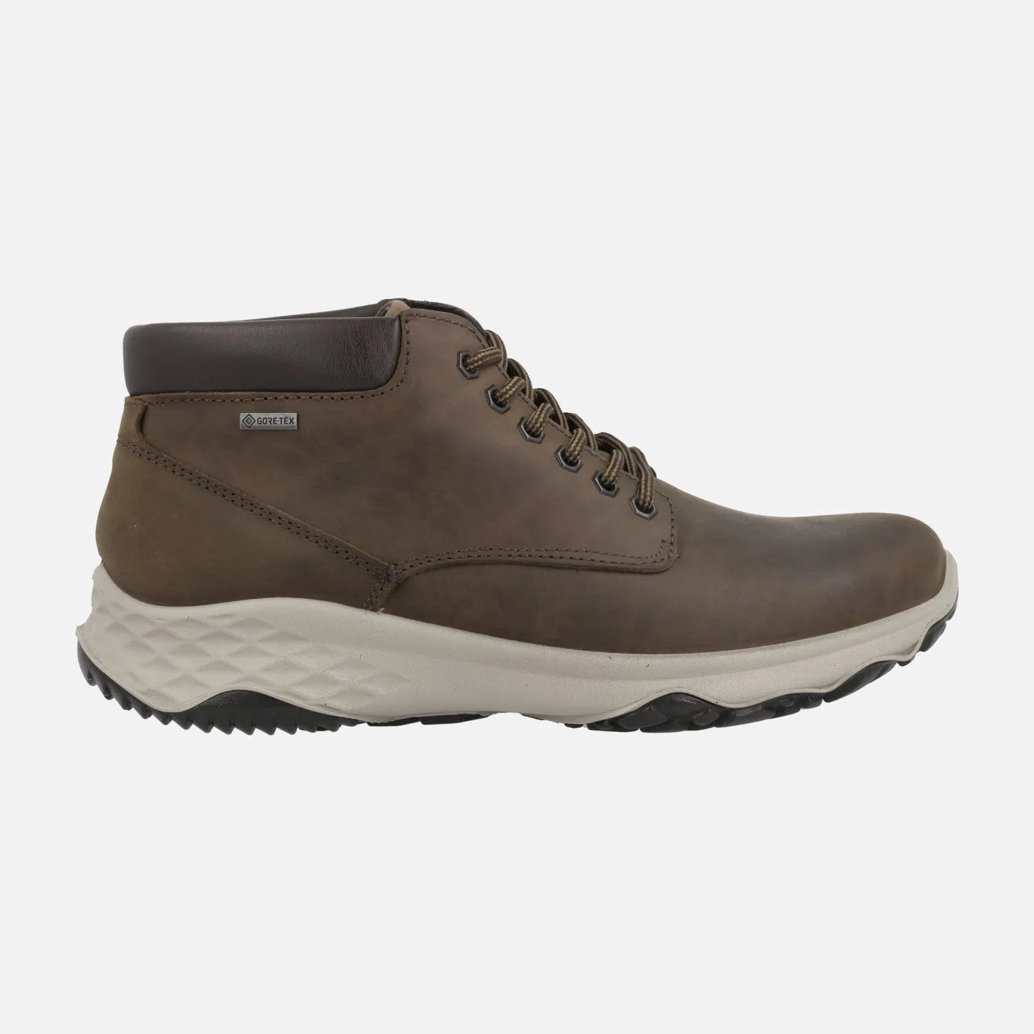 BOTINES DE CORDONES PARA HOMBRE EN PIEL ENGRASADA MARRóN CON GORETEX