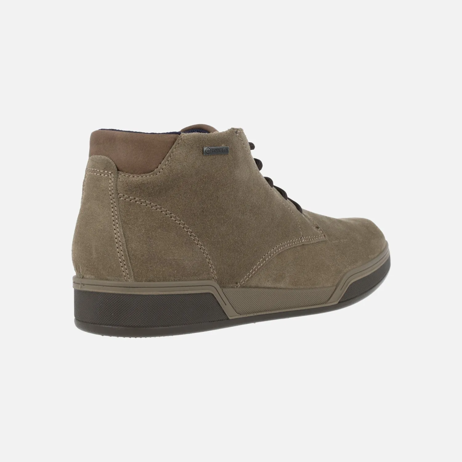 BOTINES DE CORDONES PARA HOMBRE EN SERRAJE TAUPE CON MEMBRANA GORETEX
