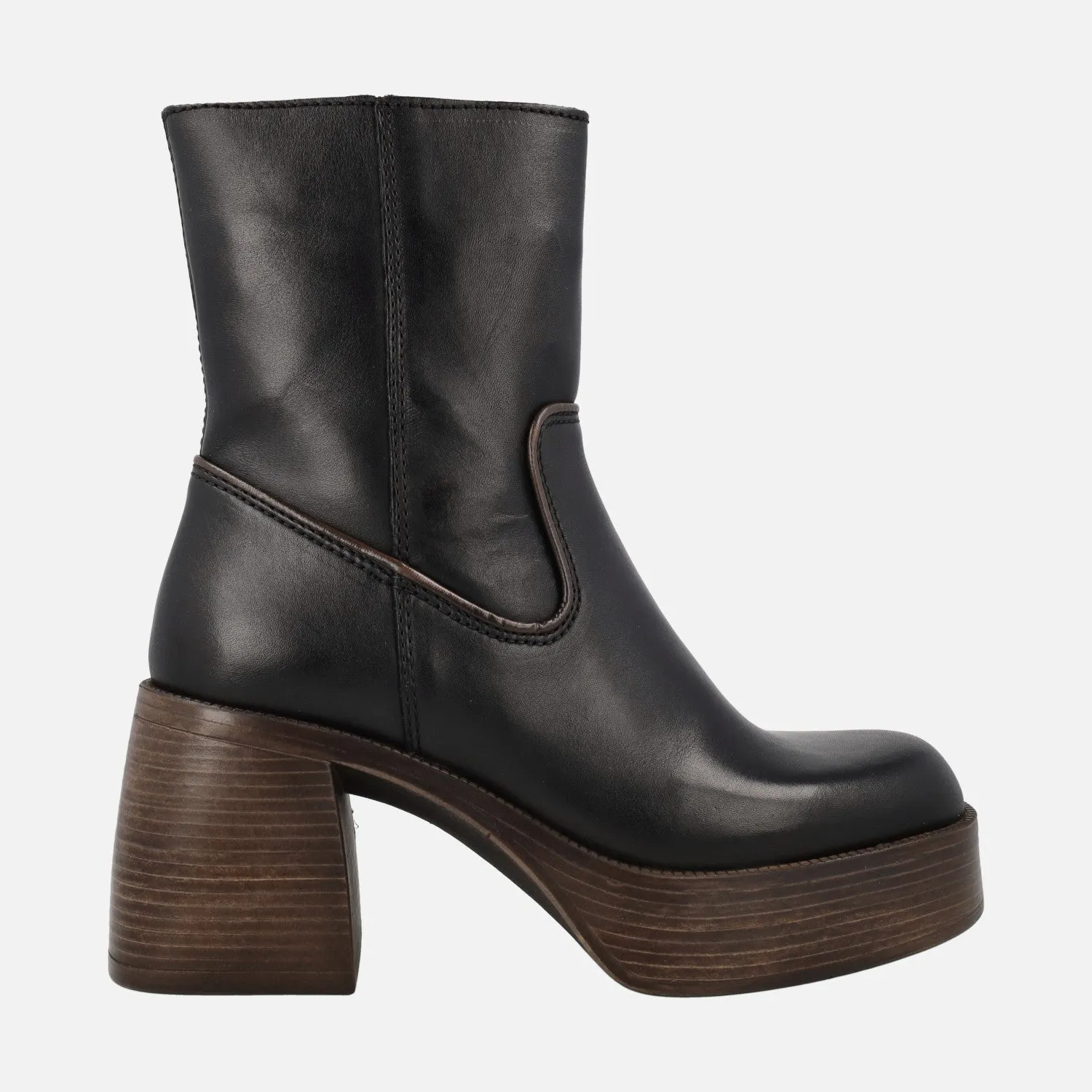 Botines de piel Nair con tacón y plataforma