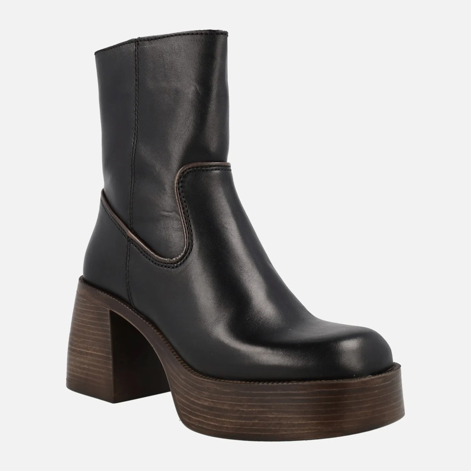 Botines de piel Nair con tacón y plataforma