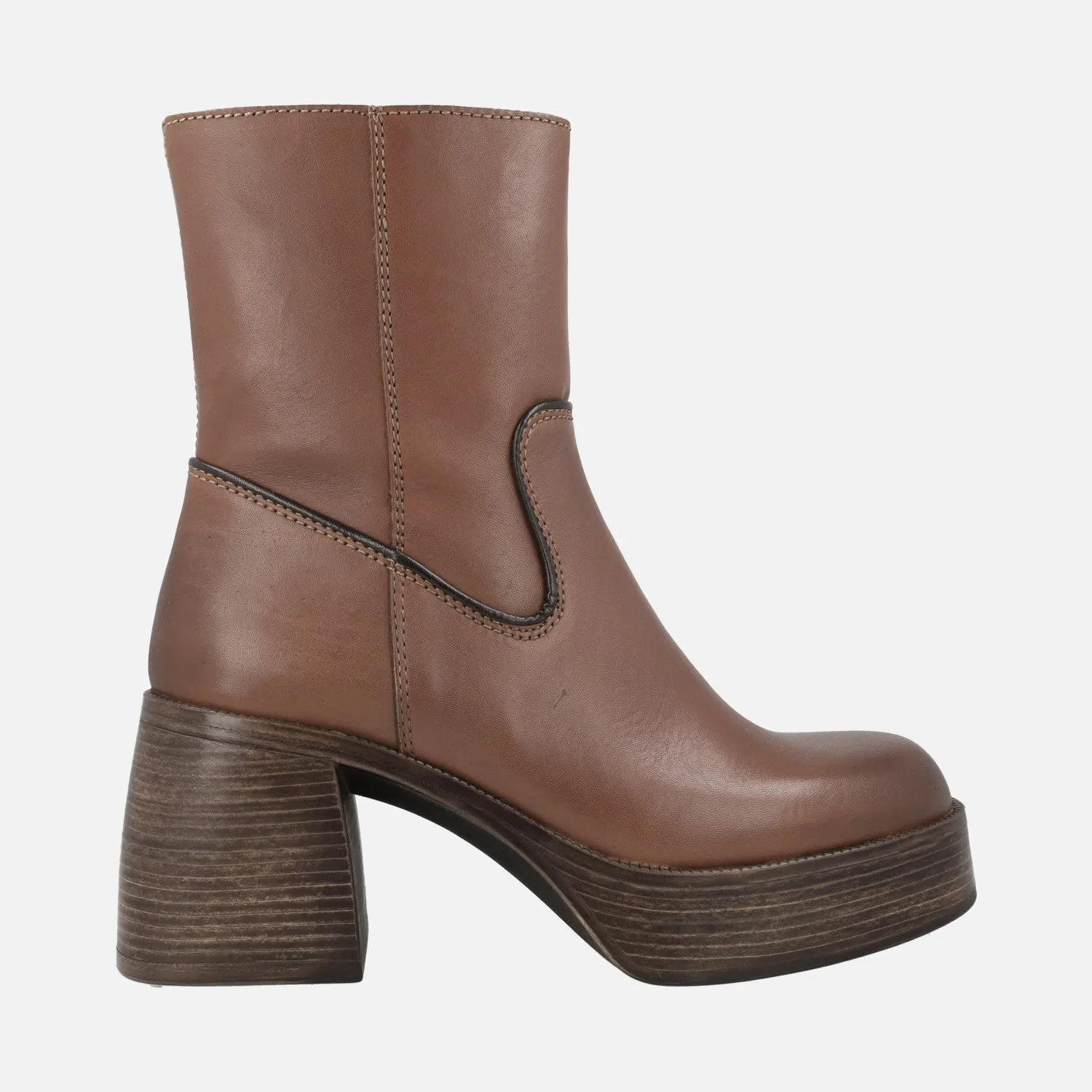 Botines de piel Nair con tacón y plataforma