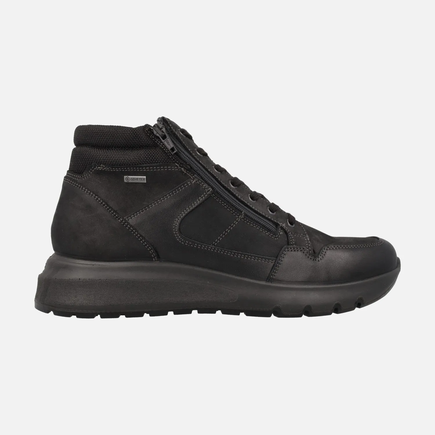 BOTINES GORETEX NEGROS PARA HOMBRE CON CORDONES Y CREMALLERA