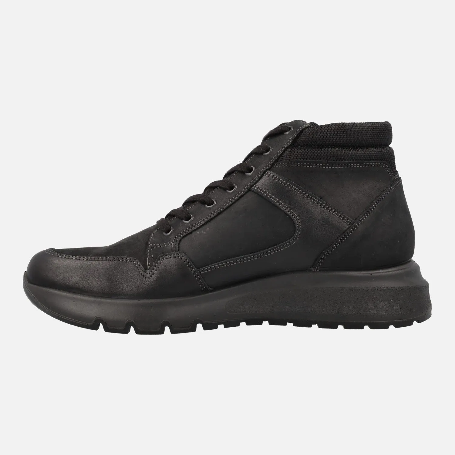BOTINES GORETEX NEGROS PARA HOMBRE CON CORDONES Y CREMALLERA