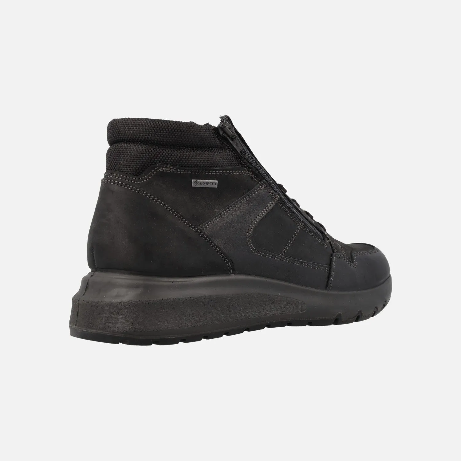 BOTINES GORETEX NEGROS PARA HOMBRE CON CORDONES Y CREMALLERA
