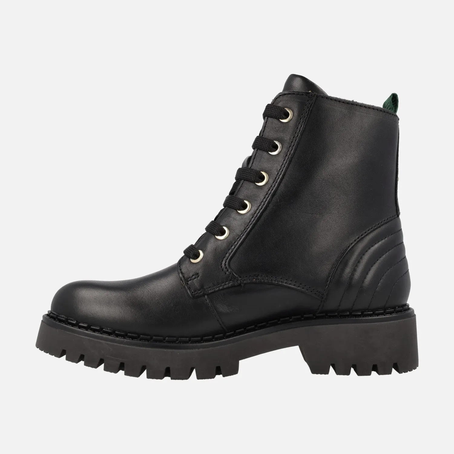 Botines negros de piel Avilés con cordones y cremallera
