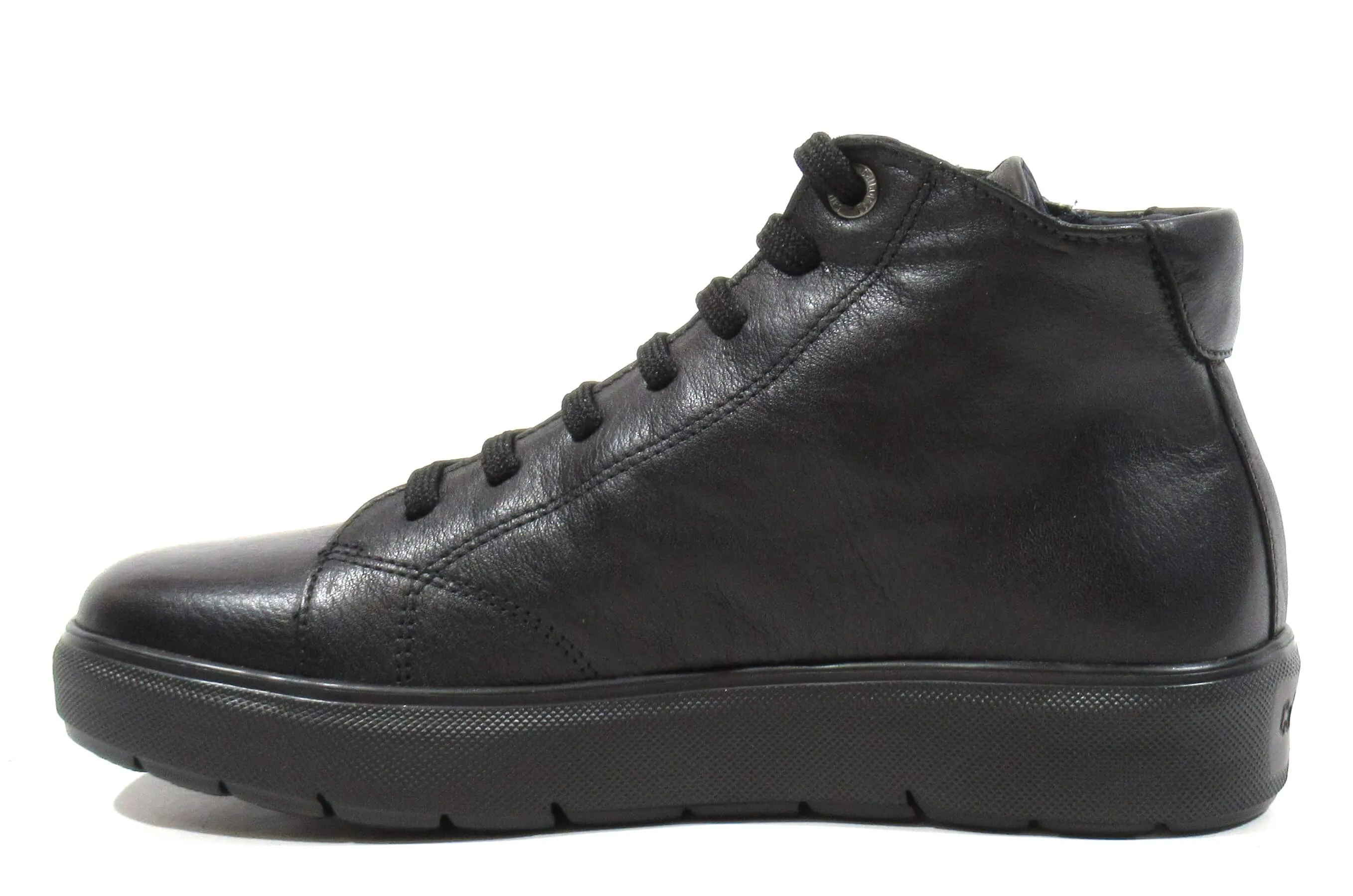 Botines negros de piel con cordones para hombre
