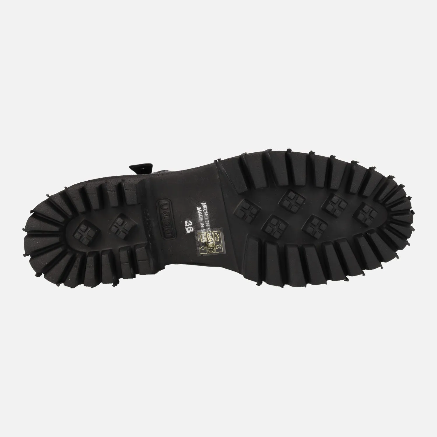Botines negros de piel con cordones y cremallera exterior