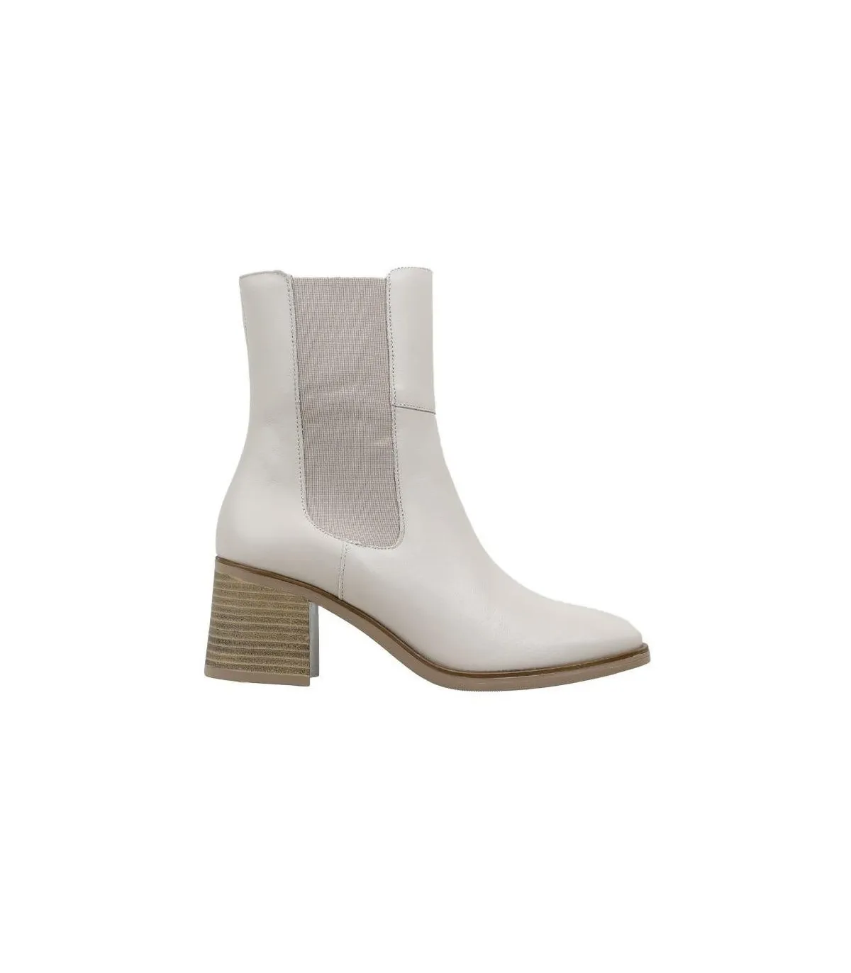 Botín estilo Chelsea en piel beige