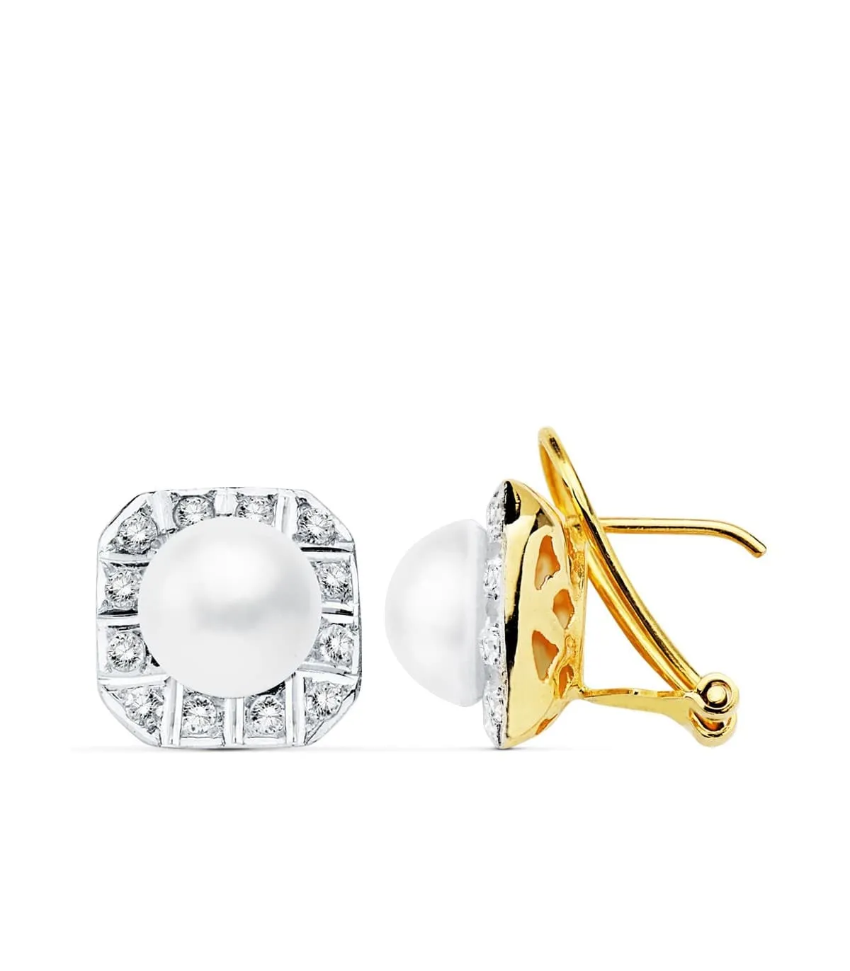 Boucles d'oreilles Maiko Perles de Mabe 18 K 8 MM