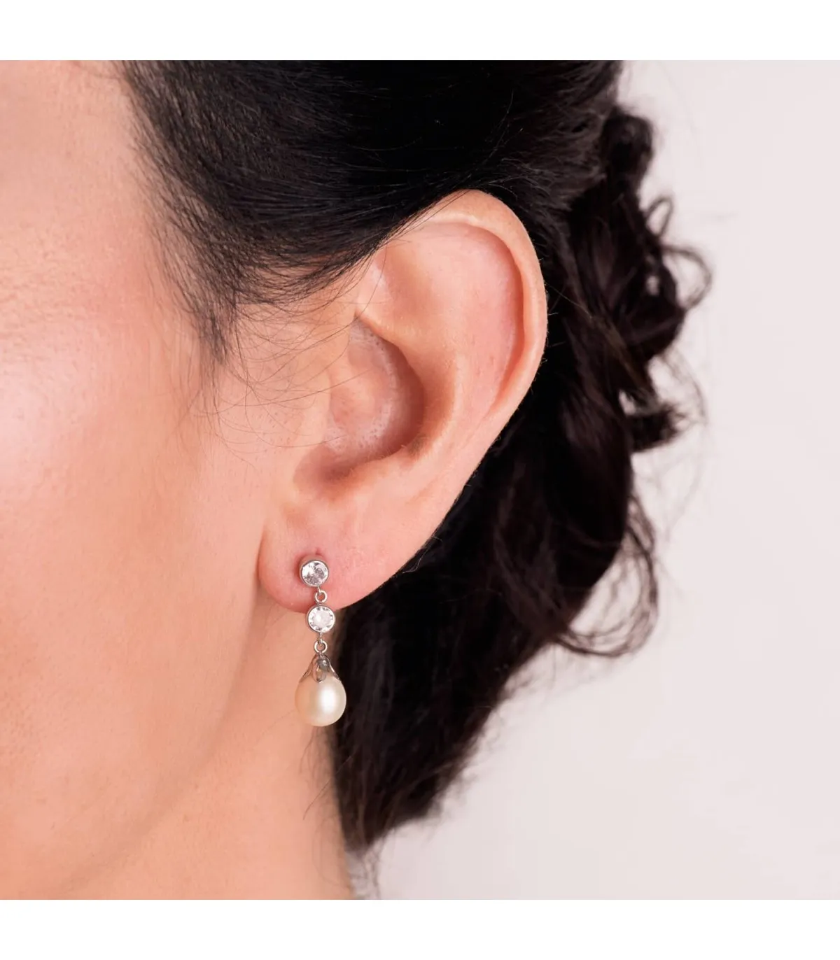 Boucles d'oreilles Mariage Blake Or Blanc 18K Perle