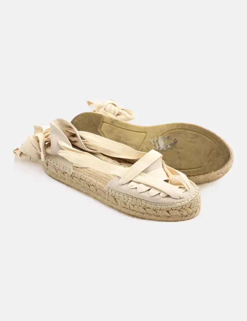 Bryan Stepwise Alpargata lace up beige
