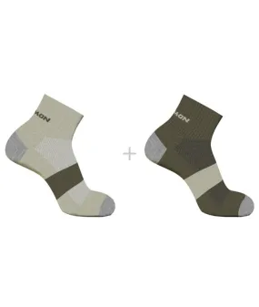 Calcetines de Running Salomon Evasion Ankle 2-Pack Verde