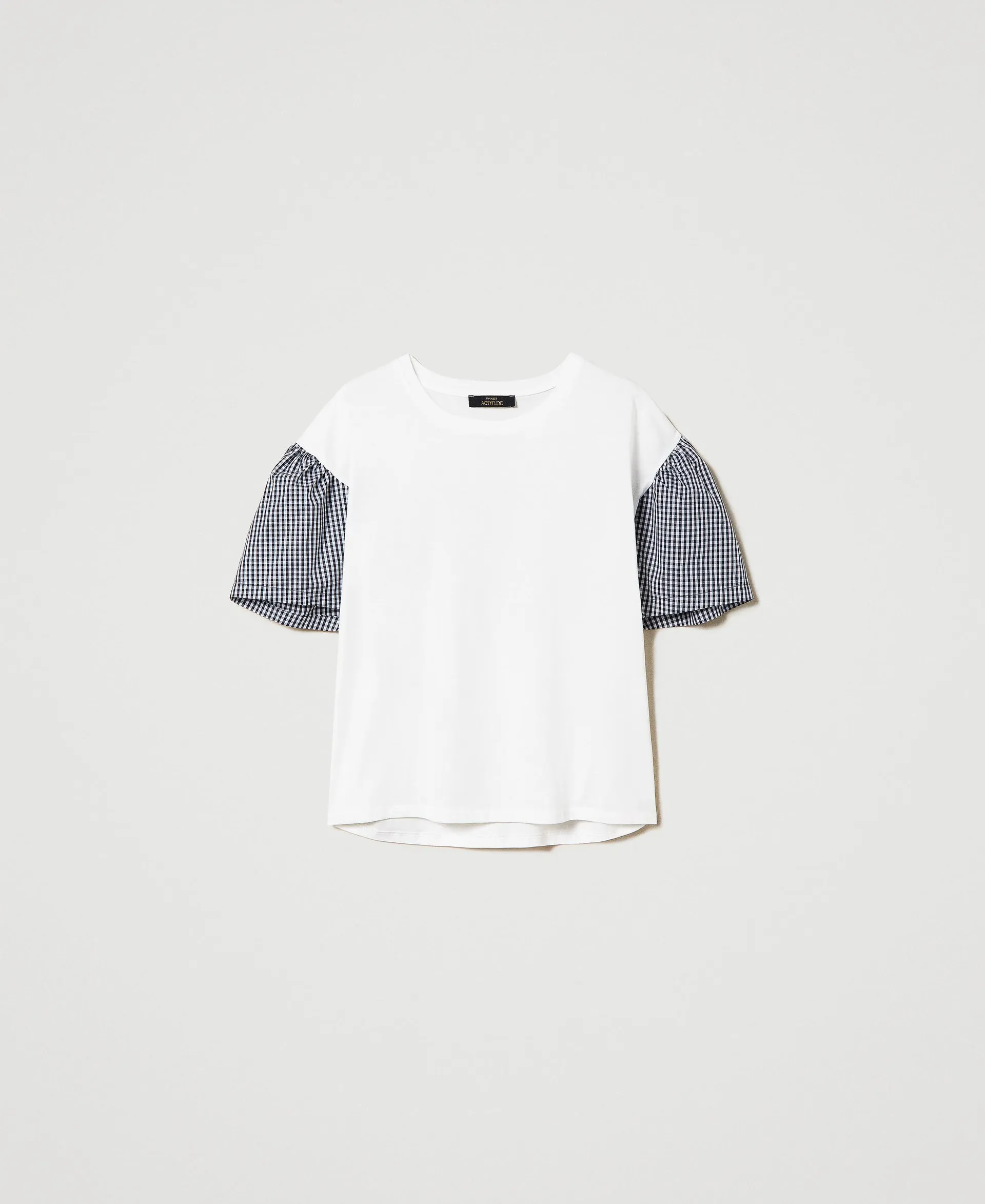 Camiseta estándar con mangas de Vichy