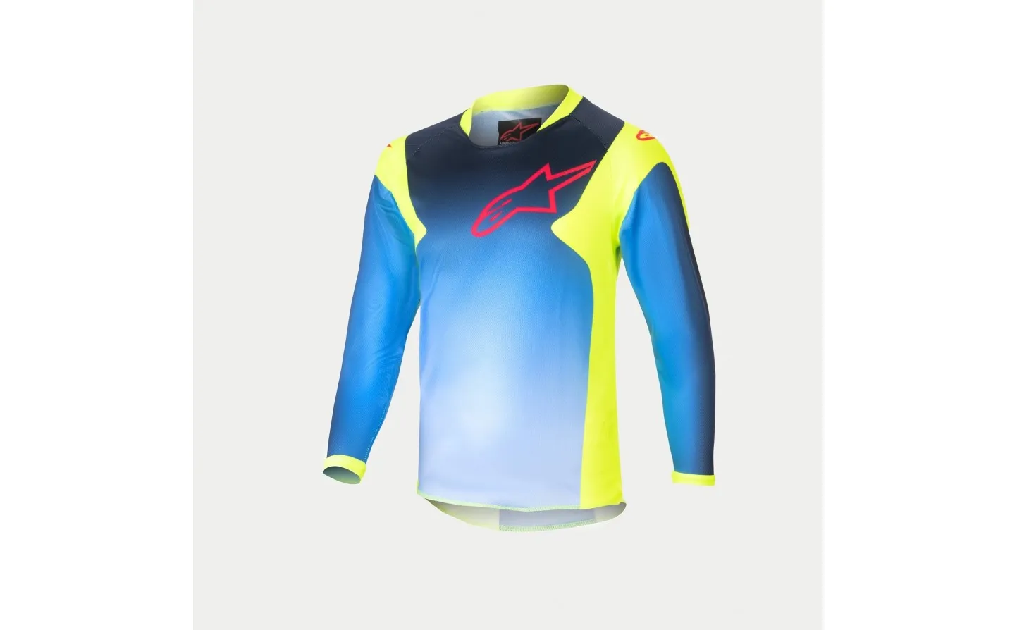 CAMISETA INFANTIL ALPINESTARS RACER HOEN AMARILLO FLUOR AZUL |3730124525|