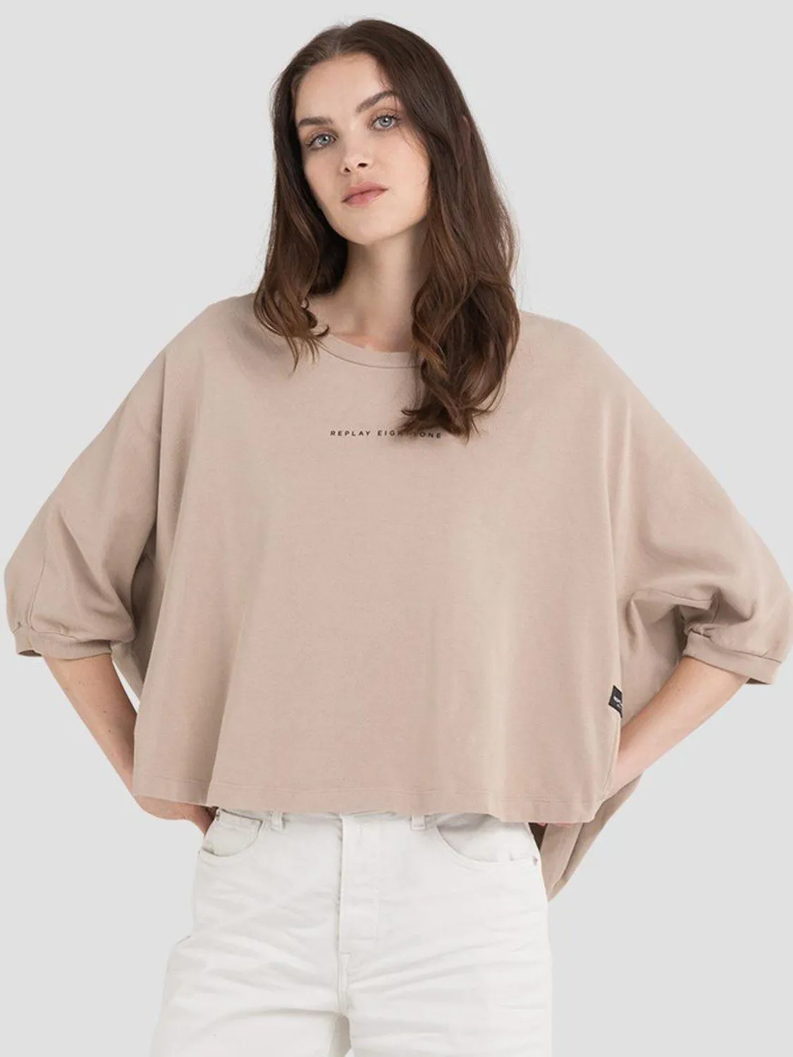 CAMISETA OVERSIZE MANGAS ABULLONADAS REPLAY