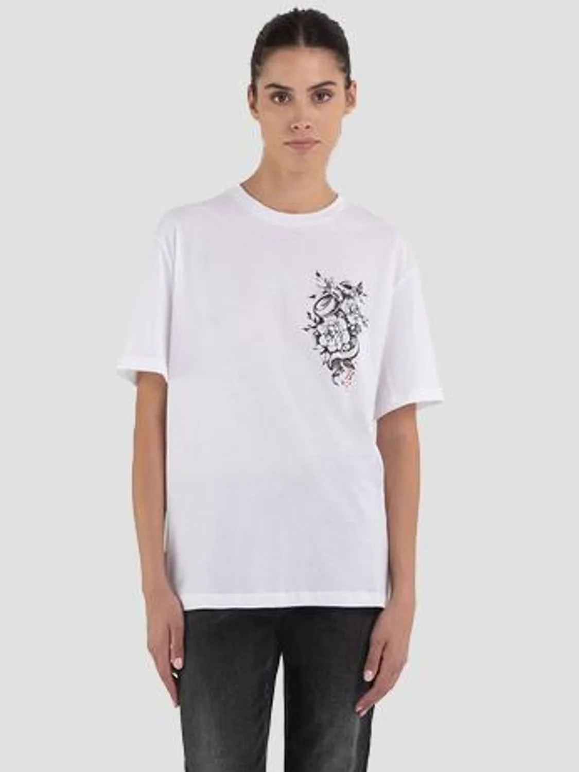 CAMISETA SERPIENTE Y FLORES REPLAY