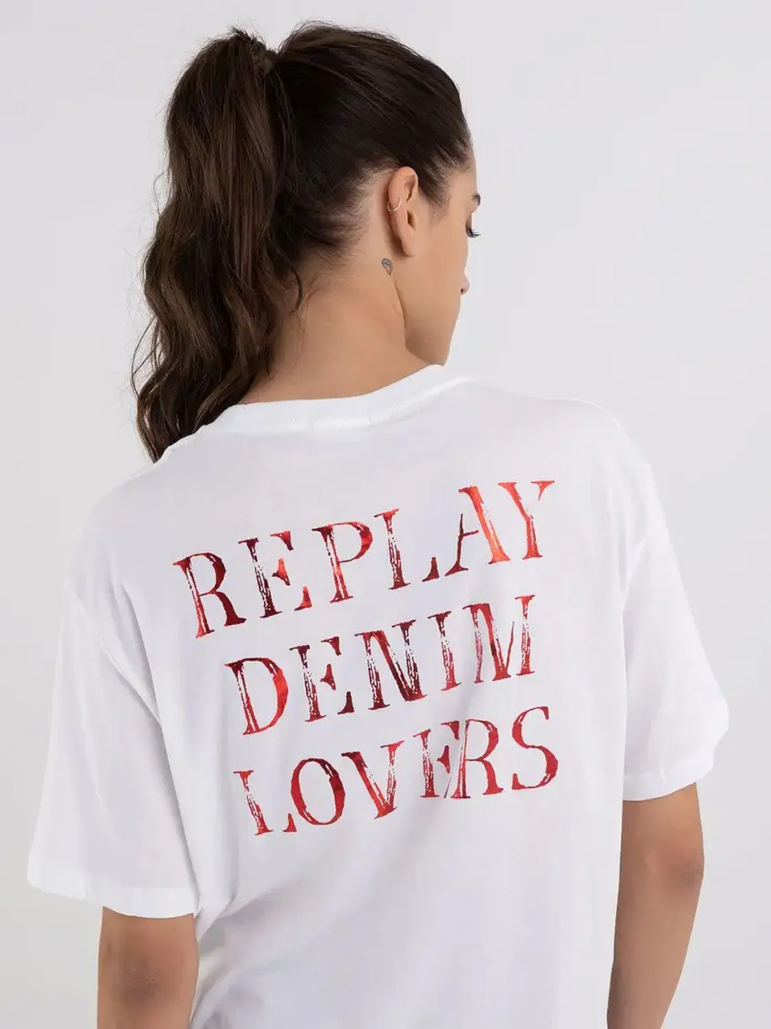 CAMISETA SERPIENTE Y FLORES REPLAY