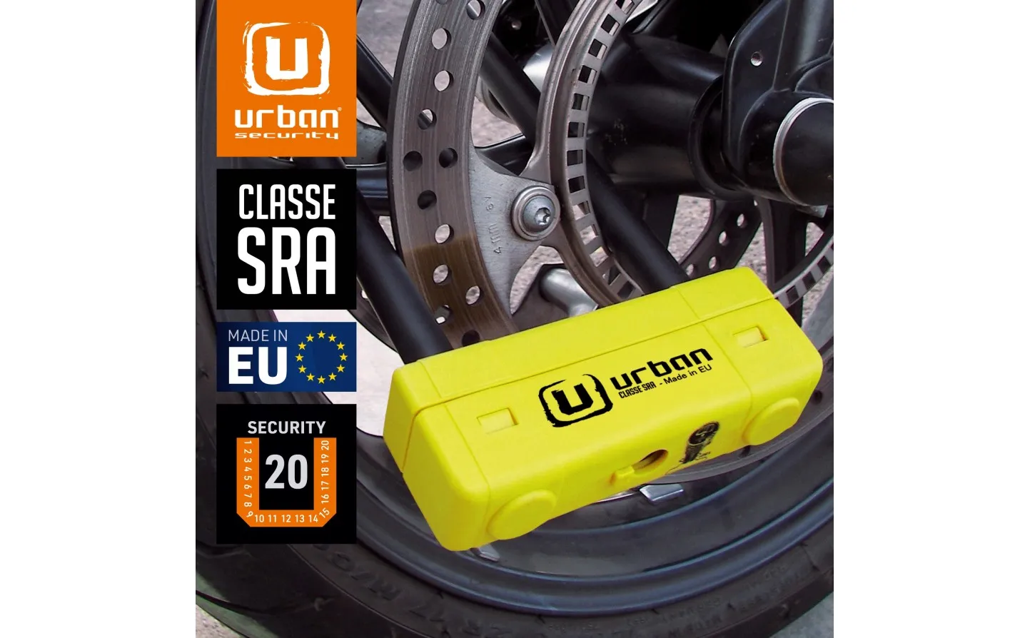 Candado Urban U Ø 18 Homologado Sra 85X250 Amarillo |UR85250Y|