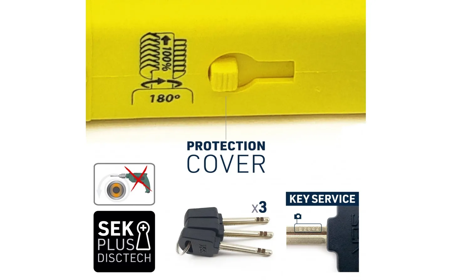 Candado Urban U Ø 18 Homologado Sra 85X250 Amarillo |UR85250Y|