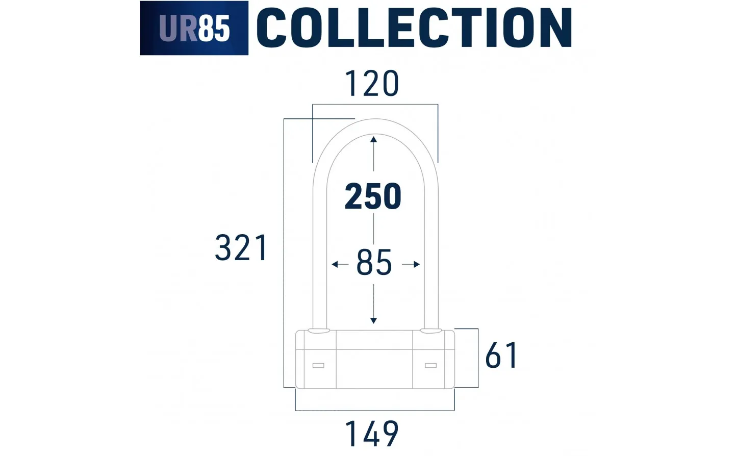 Candado Urban U Ø 18 Homologado Sra 85X250 Amarillo |UR85250Y|