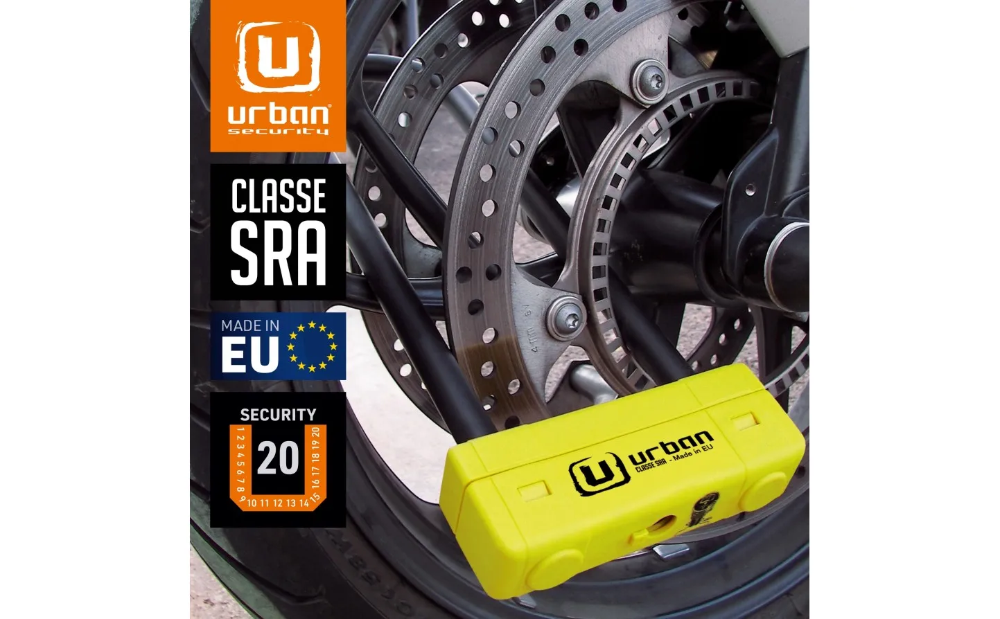 Candado Urban U Ø 18 Homologado Sra 85X300 Amarillo |UR85300Y|