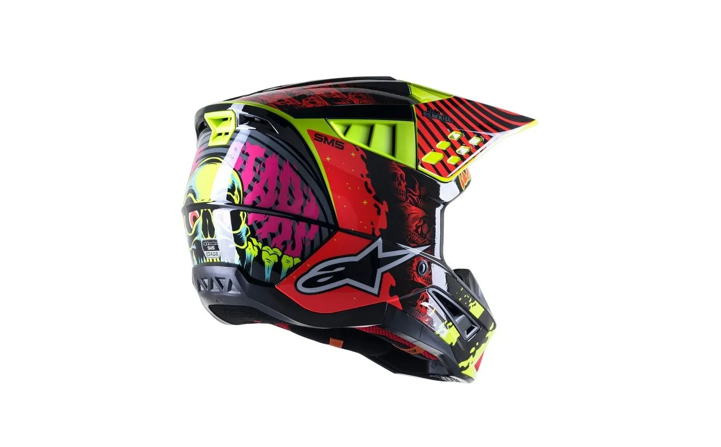 CASCO ALPINESTARS SM5 SOLAR FLARE NEGRO ROJO AMARILLO FLUOR |83057221355|