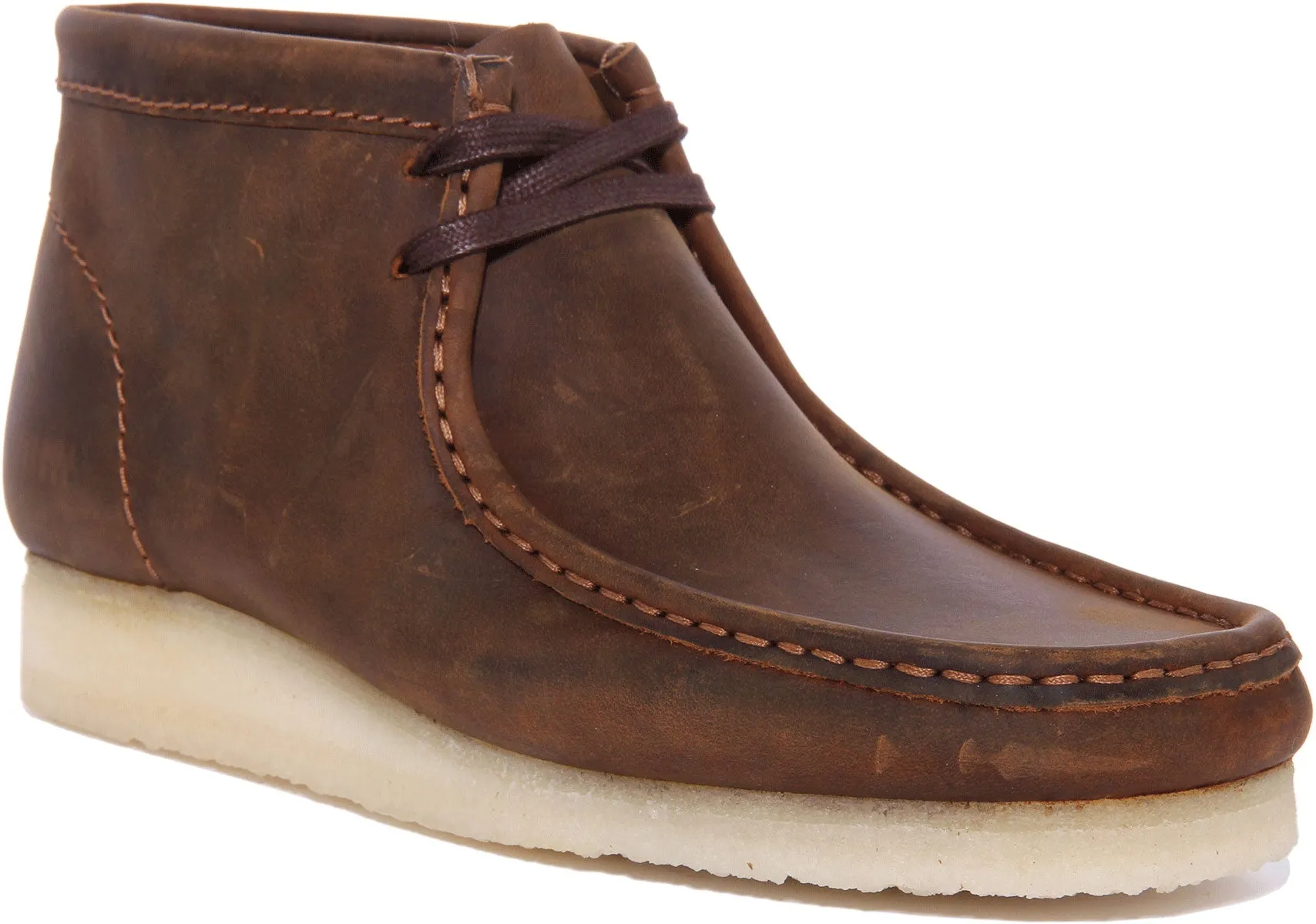 Clarks Originals Wallabee Botín de piel con cordones para hombre en cera de abejas