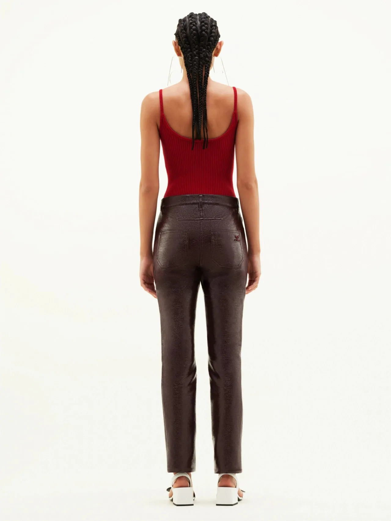 COURREGES PANTS REEDITION 5POCKET VINYL BURGUNDY