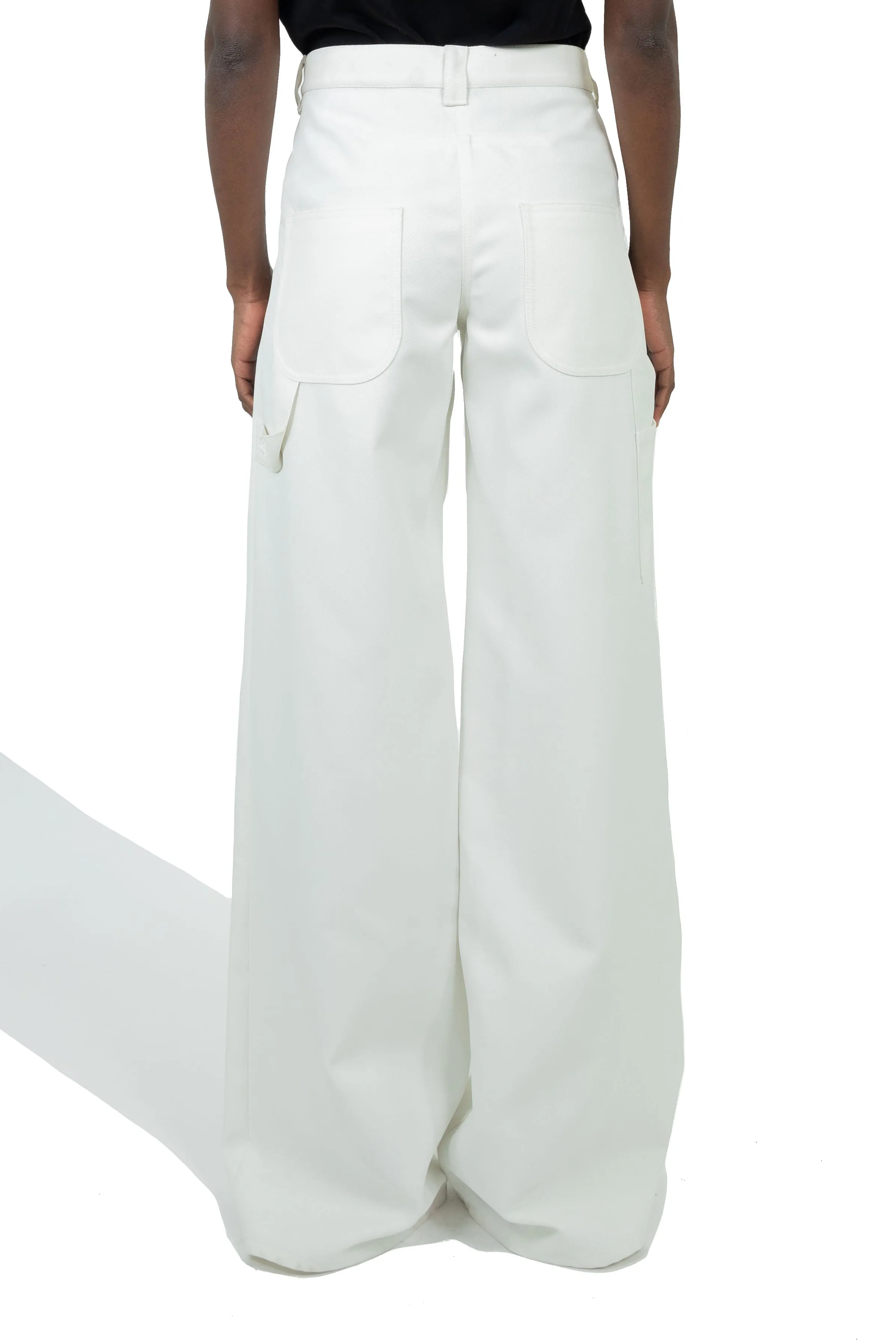 Courrges Pants Twill Baggy Heritage White