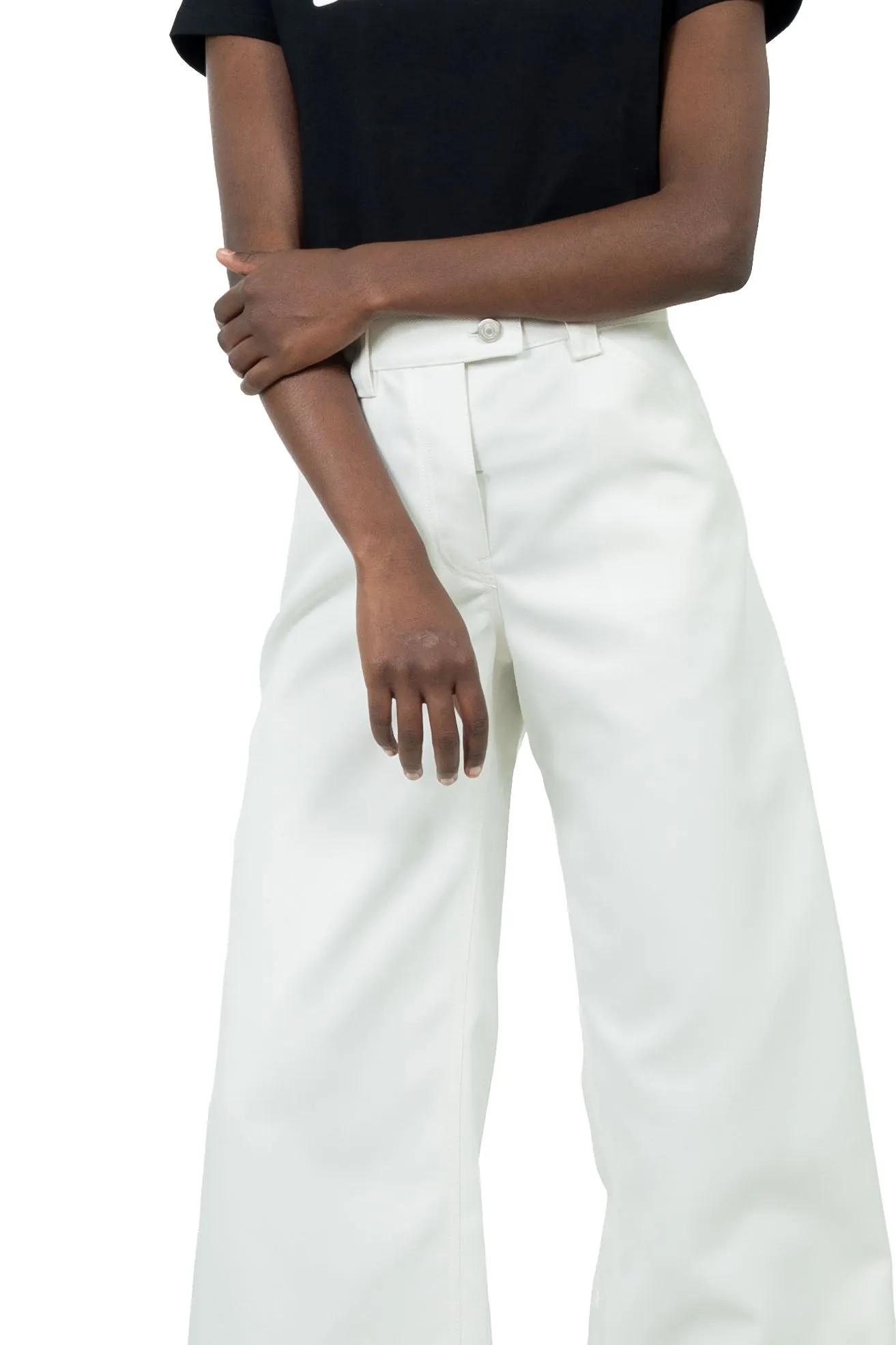 Courrges Pants Twill Baggy Heritage White
