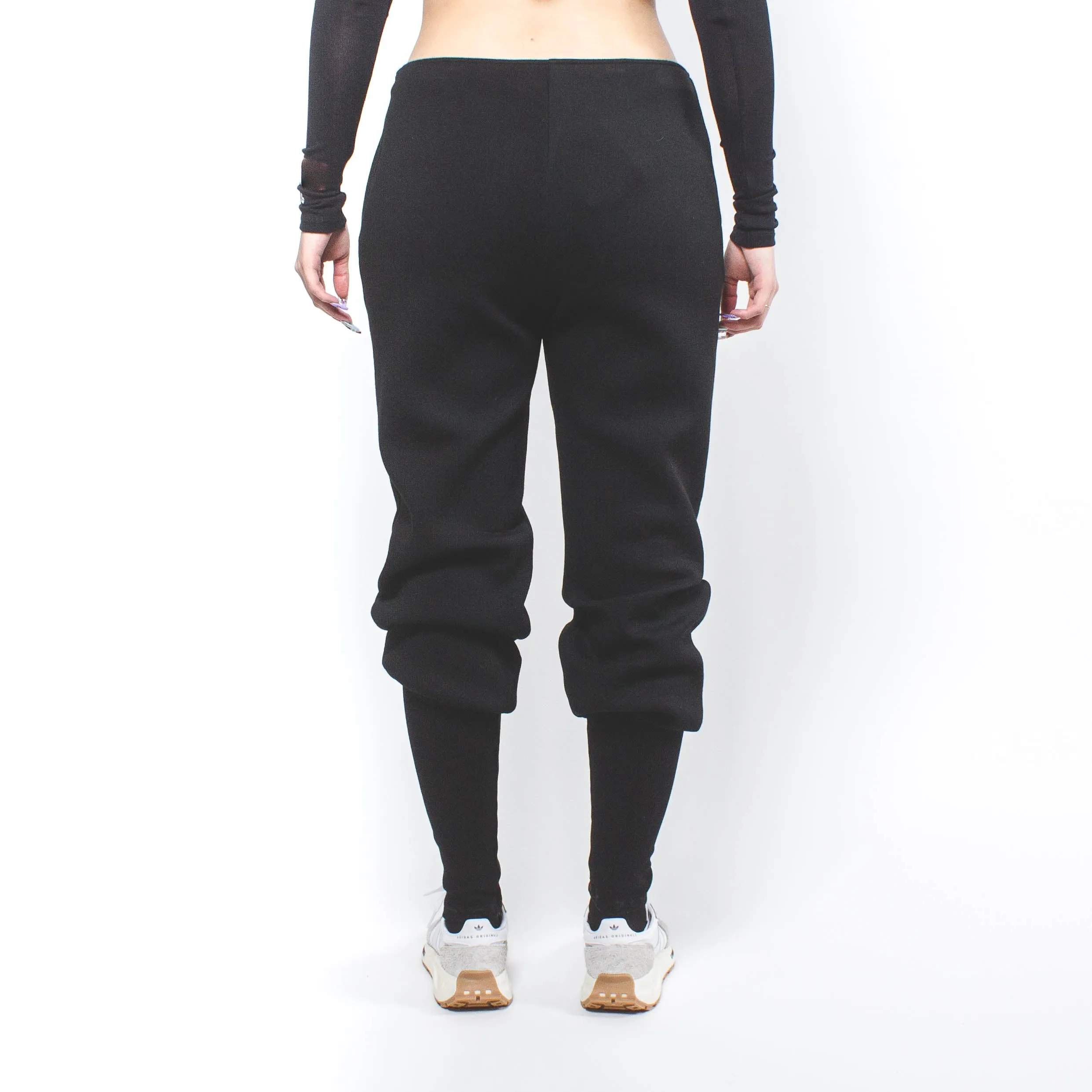 CRESTLOGO BONDED TUCKED PANTS BLACK GREY MELANGE