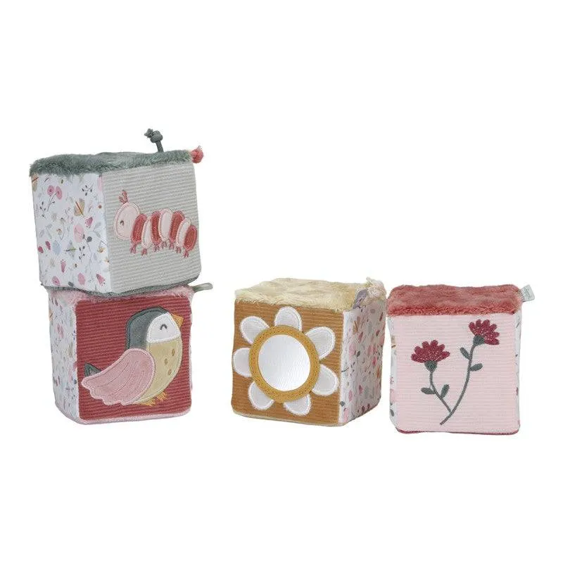Cubos Blanditos Apilables Flores y Mariposas · Little Dutch